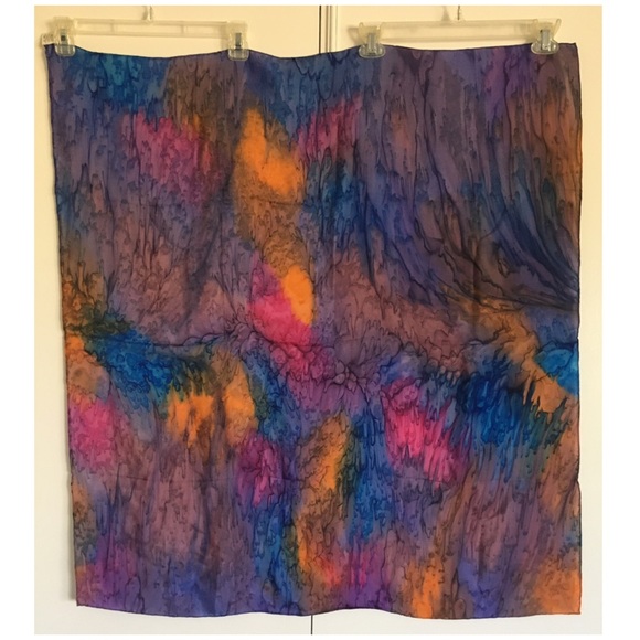 Vintage GOLDEN CAMEL Hand Painted Silk Scarf - Picture 7 of 8